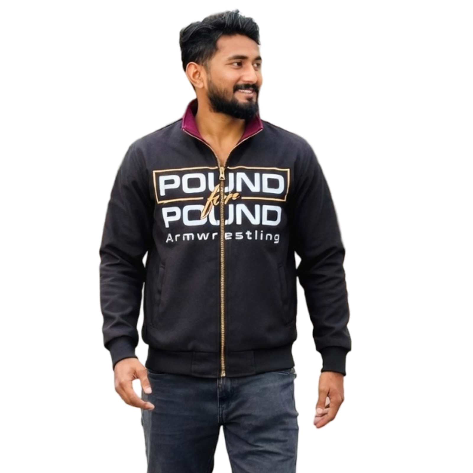 Pound for Pound brand athlete in team jacket